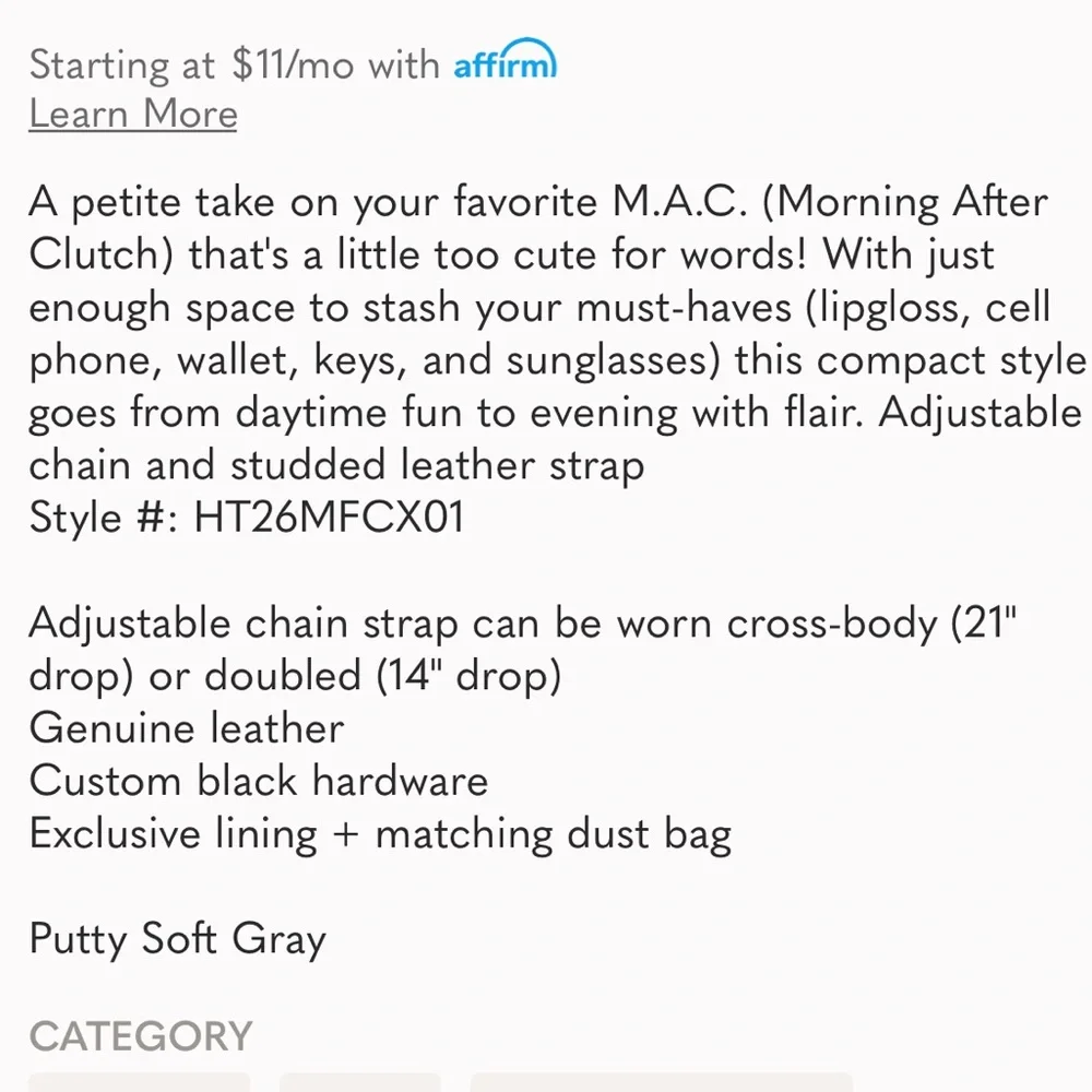 Rebecca Minkoff Crossbody Shoulder Bag Putty Gray Silver - Picture 4 of 6